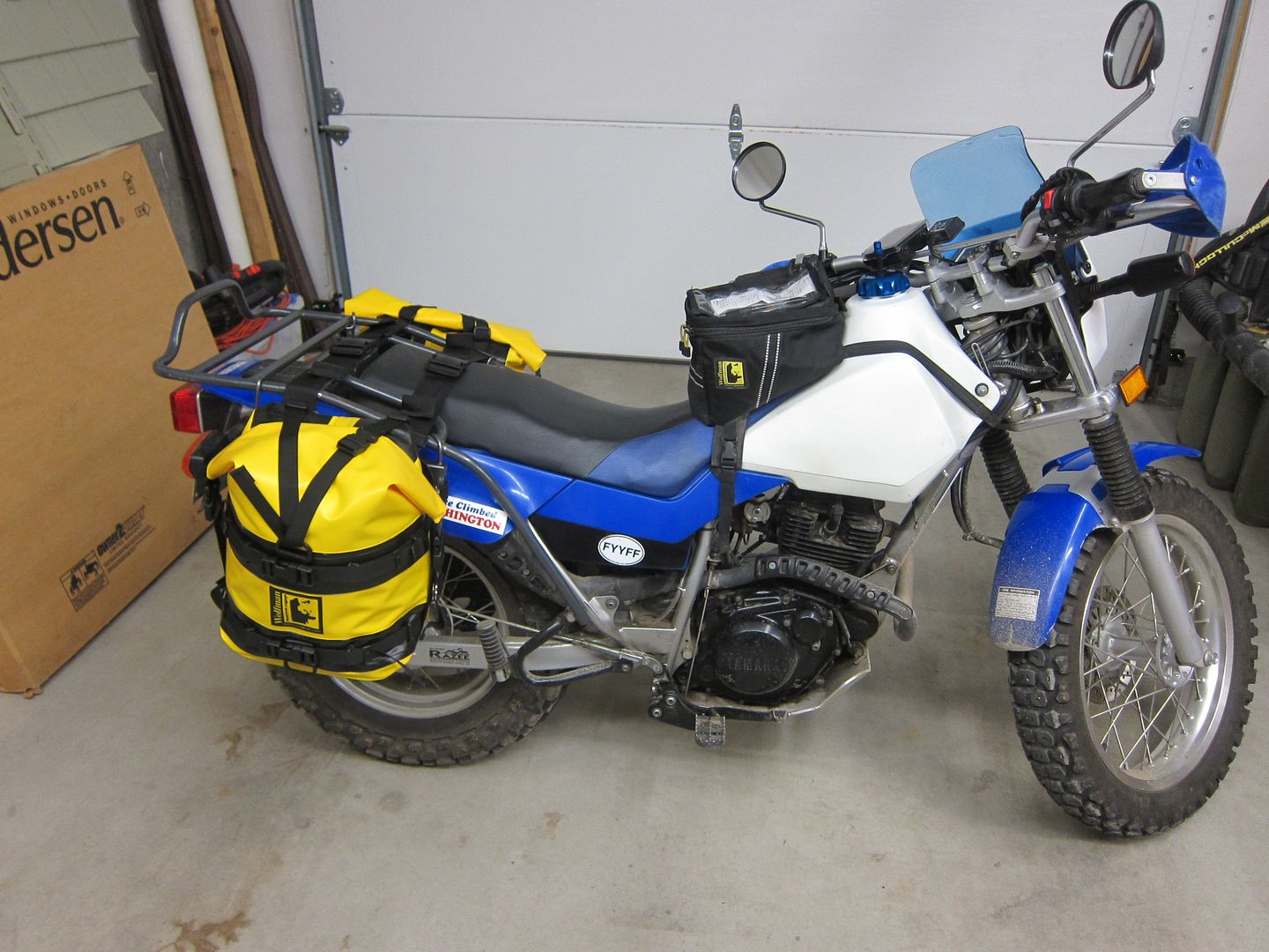 Wolfman Expedition Dry Bags on the TW200
